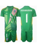 Otroške Nogometnih dresov Italija Gianluigi Donnarumma #1 Vratar Gostujoči EP 2024 Kratki rokavi (+ hlače)